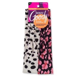 imageGoody LowProfile Head Wraps 2 Ct Cheetah ampamp Stripe DamageFree Hold AllDay Comfort Soft ampamp Stretchy Head Wraps for Women ampamp Men Secure Grip Bandeau Headwear for All Occasions For Fine HairFlowersDots 2 Ct