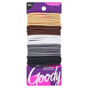 imageGoody Ouchless Elastic Hair Ties  50 Ct Assorted Neutrals 2MM Rubber Bands for Hair PainFree Hair Accessories for Women ampamp Men Made for LongLasting Braids Ponytails ampamp More For Fine HairAssorted Colors