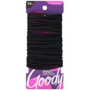 imageGoody Ouchless Elastic Hair Ties  50 Ct Assorted Neutrals 2MM Rubber Bands for Hair PainFree Hair Accessories for Women ampamp Men Made for LongLasting Braids Ponytails ampamp More For Fine HairBlack