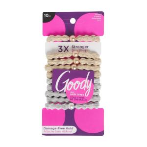 imageGoody Ouchless Forever Hair Elastics 10 Ct Black DamageFree Bands 3X Stronger Elastic Ties Retainable Shape 16 Strand Inner Core Styling Accessories for Women ampamp Men All Hair TypesBlondeSilver