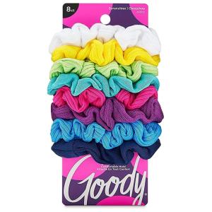imageGoody Ouchless Jersey Scrunchies  8 Ct Assorted Neon Rainbow Tones DamageFree Dentless ampamp Secure Hold Hair Ties Gentle Hair Accessories for Women ampamp Men All Day Comfort All Hair TypesAssorted Rainbow