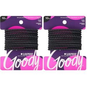 imageGoody Ouchless No Slip Hair Ties 10 Ct Black 4MM Rubber Bands SlideProof PainFree Styling Accessories for Women ampamp Men Made for LongLasting Braids Ponytails ampamp More All Hair TypesBlack 10 Ct Thick Hair