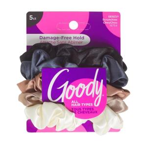 imageGoody Ouchless Satin Scrunchies  5 Ct Warm Tones DamageFree Hold Soft Overnight Hair Scrunchies to Sleep In Gentle Hair Accessories for Women ampamp Men All Day Comfort All Hair TypesNEUTRAL