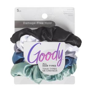 imageGoody Ouchless Satin Scrunchies  5 Ct Warm Tones DamageFree Hold Soft Overnight Hair Scrunchies to Sleep In Gentle Hair Accessories for Women ampamp Men All Day Comfort All Hair TypesCOOL