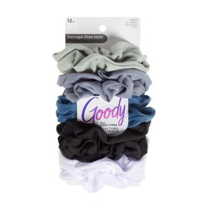 imageGoody Ouchless Scrunchies for Women 12 Ct Assorted Warm Tones DamageFree ampamp Secure Hold Ties Gentle Hair Accessories for Women ampamp Men All Day Comfort All Hair TypesCool Tones