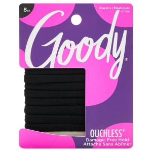 imageGoody Ouchless Seamless Hair Elastics 8 Ct Black DamageFree Gentle Hold Elastic Ties No Snag or Pull For All Occasions Chic Styling Accessories for Women ampamp Men All Hair TypesBlack