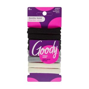 imageGoody Ouchless Sweater Hair Ties 8 Ct Neutral Tones Gentle Secure ampamp DamageFree Elastic Bands for All Occasions No Snag or Pull Styling Accessories for Women ampamp Men For Thick HairBLACK