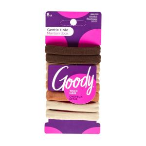 imageGoody Ouchless Sweater Hair Ties 8 Ct Neutral Tones Gentle Secure ampamp DamageFree Elastic Bands for All Occasions No Snag or Pull Styling Accessories for Women ampamp Men For Thick HairBROWN