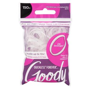 imageGoody Ouchless Womens Polyband Elastic Hair Tie 150 Count Brown Fine Hair Accessories Style with Ease and Keep Your Hair Secured Perfect for Fun and Unique Hairstyles PainFreeClear