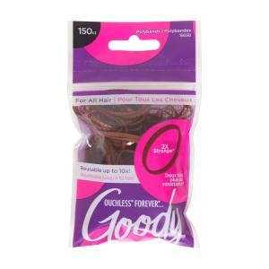 imageGoody Ouchless Womens Polyband Elastic Hair Tie 150 Count Brown Fine Hair Accessories Style with Ease and Keep Your Hair Secured Perfect for Fun and Unique Hairstyles PainFreeBrown