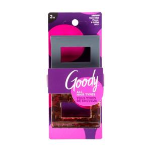 imageGoody SlideProof Rectangular Large Claw Clips  2 Ct Warm Tones Secure Grip Hair Styling Accessories for Women ampamp Men Claw Clips for Thick HairBlackTort Square Claw