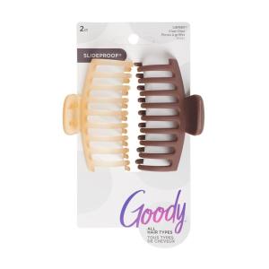 imageGoody SlideProof Rectangular Large Claw Clips  2 Ct Warm Tones Secure Grip Hair Styling Accessories for Women ampamp Men Claw Clips for Thick HairPeachBrown Large Claw