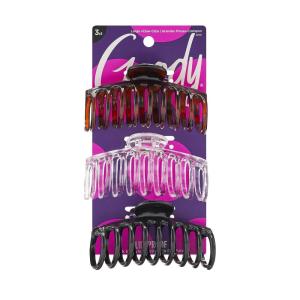 imageGoody SlideProof Rectangular Large Claw Clips  2 Ct Warm Tones Secure Grip Hair Styling Accessories for Women ampamp Men Claw Clips for Thick HairTortClearBlack Large Claw