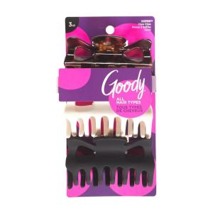 imageGoody SlideProof Rectangular Large Claw Clips  2 Ct Warm Tones Secure Grip Hair Styling Accessories for Women ampamp Men Claw Clips for Thick HairTortCreamBlack Large Claw