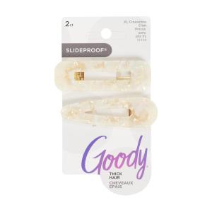 imageGoody SlideProof Resin Hinge Hair Clip Set 2 Ct XLsized Printed Black Clips for Styling Quick ampamp Easy Creaseless Styling Accessories for Women ampamp Men For Medium to Thick HairCream
