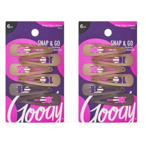 imageGoody Snap Hair Clips for Kids 10 Ct Warm Tones Barrettes for Women ampamp Family Easy Stackable Styling Comfort Contour Design Styling Accessories for All Occasions All Hair TypesBrunette 6 Ct