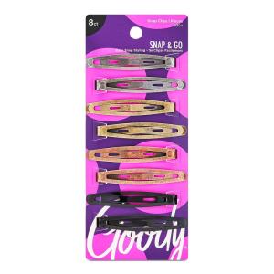 imageGoody Snap Hair Clips for Kids 10 Ct Warm Tones Barrettes for Women ampamp Family Easy Stackable Styling Comfort Contour Design Styling Accessories for All Occasions All Hair TypesMetallic Neutral
