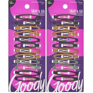 imageGoody Snap Hair Clips for Kids 10 Ct Warm Tones Barrettes for Women ampamp Family Easy Stackable Styling Comfort Contour Design Styling Accessories for All Occasions All Hair TypesAssorted Neutral 12 Ct