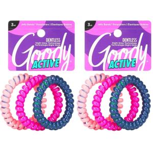 imageGoody Sports Galaxy Hair Coils  3 Count Assorted  Dentless Jelly Bands Ponytailers for Women Teens ampamp Girls to Style ampamp Keep Your Hair Secured  PainFree Hair Accessories For All Hair Types3 Count Pack of 2