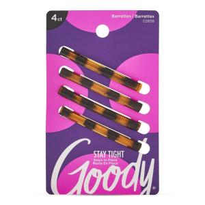 imageGoody Stay Tight Hair Barrettes  8 Ct Assorted Metallic Colors NonSlip Flat Hair Clips Comfortable ampamp Versatile Hair Accessories for Women ampamp Men Hair Clips for All Hair TypesTortoise