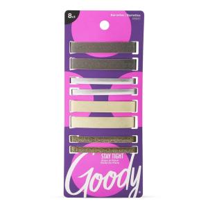imageGoody Stay Tight Hair Barrettes  8 Ct Assorted Metallic Colors NonSlip Flat Hair Clips Comfortable ampamp Versatile Hair Accessories for Women ampamp Men Hair Clips for All Hair TypesMetallic Neutrals