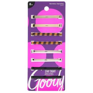 imageGoody Stay Tight Hair Barrettes  8 Ct Assorted Metallic Colors NonSlip Flat Hair Clips Comfortable ampamp Versatile Hair Accessories for Women ampamp Men Hair Clips for All Hair TypesNeutralPattern