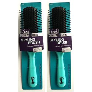 imageGoody Total Texture Detangler Brush Firm Bristles Smoothens Frizz Ergonomic Design Use as a Detangling or Styling Brush for Textured Hair Vibrant Turquoise1 Count Pack of 2