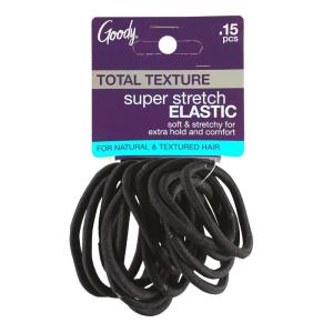 imageGoody Total Texture Super Stretch Elastics15 Count Black Suitable for All Hair Types Ouchless PainFree Hair Accessories for Women Men Boys ampamp Girls All Day Comfort Wont Break or SnagBlack