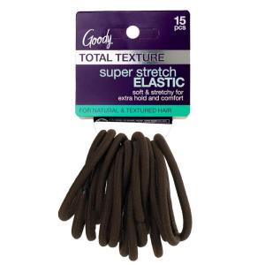 imageGoody Total Texture Super Stretch Elastics15 Count Black Suitable for All Hair Types Ouchless PainFree Hair Accessories for Women Men Boys ampamp Girls All Day Comfort Wont Break or SnagBrown