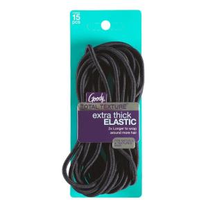 imageGoody Total Texture Super Stretch Elastics15 Count Black Suitable for All Hair Types Ouchless PainFree Hair Accessories for Women Men Boys ampamp Girls All Day Comfort Wont Break or SnagBlack XThick