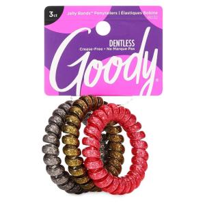 imageGoody Trend Ponytailers Elastic Hair Coils  3 Count Glitter  Assorted  For Medium to Thick Hair  Hair Accessories for Women and Girls  Perfect for LongLasting Braids Ponytails and MoreAssorted Glitter