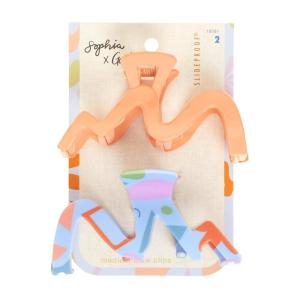 imageGoody X Sophia Yeshi SlideProof Claw Clip Hair Clip for Women ampamp Men Secure Grip For MediumThick Hair Orange ampamp Pink Extra LargePeachBlue Multi