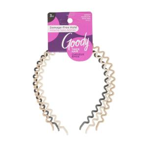imageGOODY Ouchless ZigZag Womens Headbands  3 Ct Warm Tones DamageFree Hold AllDay Comfort Headbands for Women ampamp Men Everyday Hair Accessories For All Occasions For Thick Hair1 Count Pack of 3