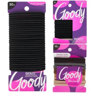 imageGoody Ultimate Daily Elastics Kit  48CT Ouchless Hair Ties for Women ampamp Men  Includes 30 Black Elastics 10 Neutral Seamless ampamp 8 Black Seamless Ponytail Holders  No Snag No Damage Hair Accessories