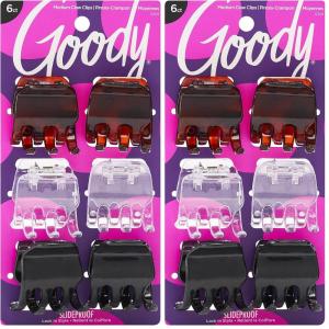 imageGoody Classic Claw Hair Clips  6Count Clear Brown and Black  12 Claw Will Gently Keep Hair Secured In Place with a Long Lasting Hold color may vary6 Count Pack of 2