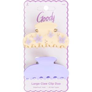 imageGoody Luxe Mini Blue Flowers Claw Clips NoSlip Grip Hair Clips for All Hair Types 4 ctBlueWhite