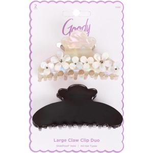 imageGoody Luxe Mini Blue Flowers Claw Clips NoSlip Grip Hair Clips for All Hair Types 4 ctGrayBlack