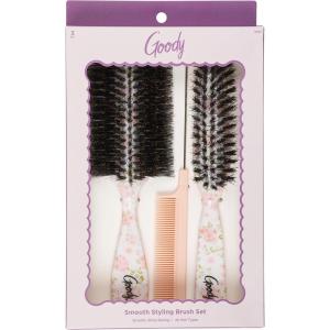 imageGoody Luxe Smooth Styling Brush Set Boar Bristle Brushes for Shine For All Hair Types 3 ct