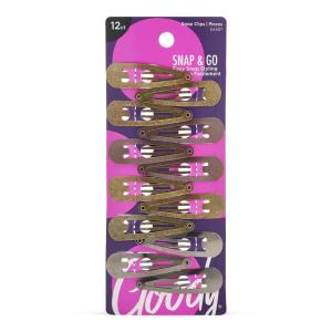 imageGoody Metal Contour Hair Snap Clips  12 Count Assorted Colors  Just Snap Into Place  Suitable for All Hair Types  PainFree Hair Accessories for Women and Girls  All Day ComfortAssorted Light Metals 12 Ct