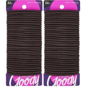 imageGOODY Ouchless Womens Hair Braided Elastics 4mm for Medium Hair Brown 32 Count Pack of 1Brown