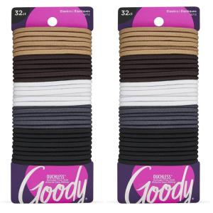 imageGOODY Ouchless Womens Hair Braided Elastics 4mm for Medium Hair Brown 32 Count Pack of 1Java Bean