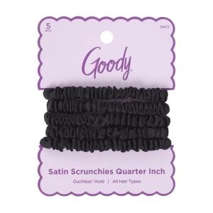 imageGoody Luxe Quarter Inch Satin Scrunchies Ouchless Hold For All Hair Types 5 pcs