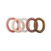 imageGoody Dentless Spiral Hair Ties Hair Coils  5 Ct Neutral Tones Phone Cord Hair Ties Secure Hold Jelly Bands for All Occasions Hair Accessories for Women amp Men For MediumThick HairBlush