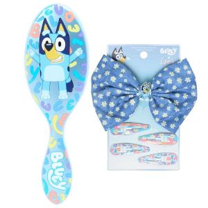 imageWet Brush Bluey Kids Midi Hair Brush Limited Edition Orange  Goody x Bluey Multicolor Floral Bow Barrette and Snap Clips 5ct For All Hair Types