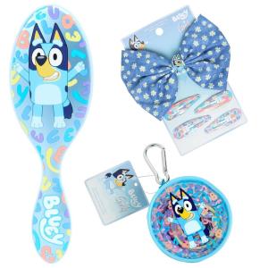 imageWet Brush Bluey Kids Midi Hair Brush Limited Edition Orange  Goody x Bluey Multicolor Hair Ponytailers in Bluey Character Pouch 10ct  Floral Bow Barrette and Snap Clips 5ct For All Hair Types