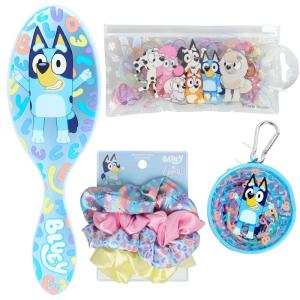 imageWet Brush Bluey Kids Midi Hair Brush Limited Edition Orange  Goody x Bluey Satin Scrunchies 4ct  Hair Ponytailers in Bluey Character 10ct  Hair Polybands in Bluey Bingo amp Characters Pouch 300ct