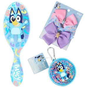 imageWet Brush Bluey Kids Midi Hair Brush Limited Edition Orange  Goody x Bluey amp Bingo Multicolor Bow Barrettes 3ct  Multicolor Hair Ponytailers in Bluey Character Pouch 10ct
