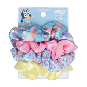 imageGoody x Bluey Multicolor Satin Scrunchies 4ct For All Hair Types Ouchless Hold